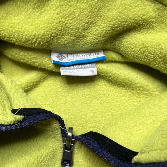 Columbia interchange zip up Sherpa jacket light green with purple zipper M - Picture 6 of 8